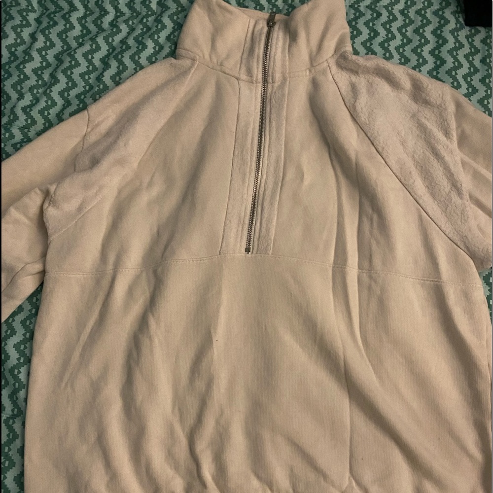 Beige half zip sweater